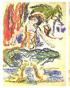 Ernst Ludwig Kirchner Female cabaret dancer painting